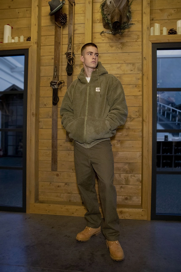 Kurtka przejściowa rozpinana Teddy Mass Denim Patch zielona