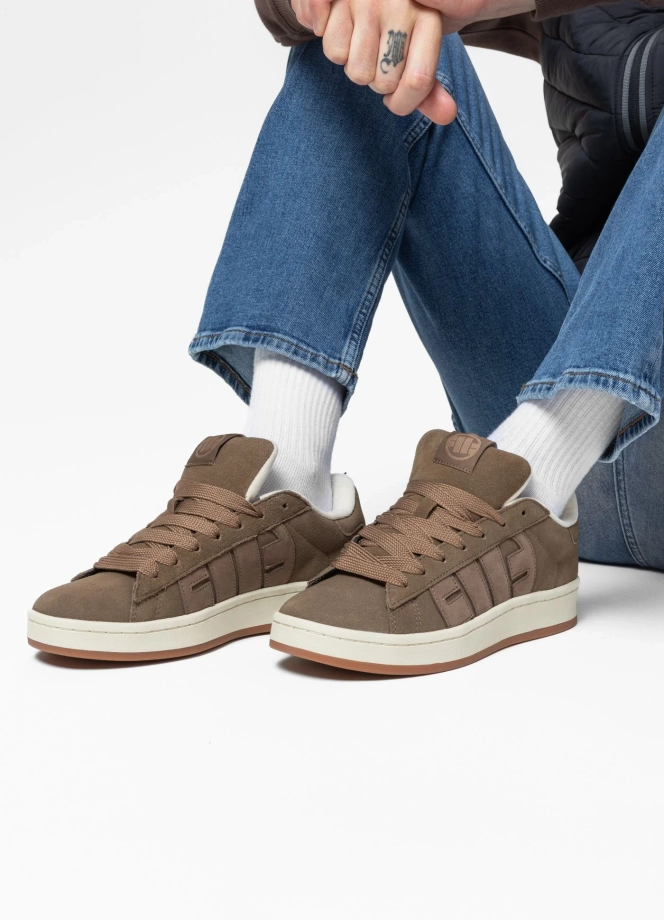 Buty sportowe sneakersy męskie Pit Bull Walker brązowe