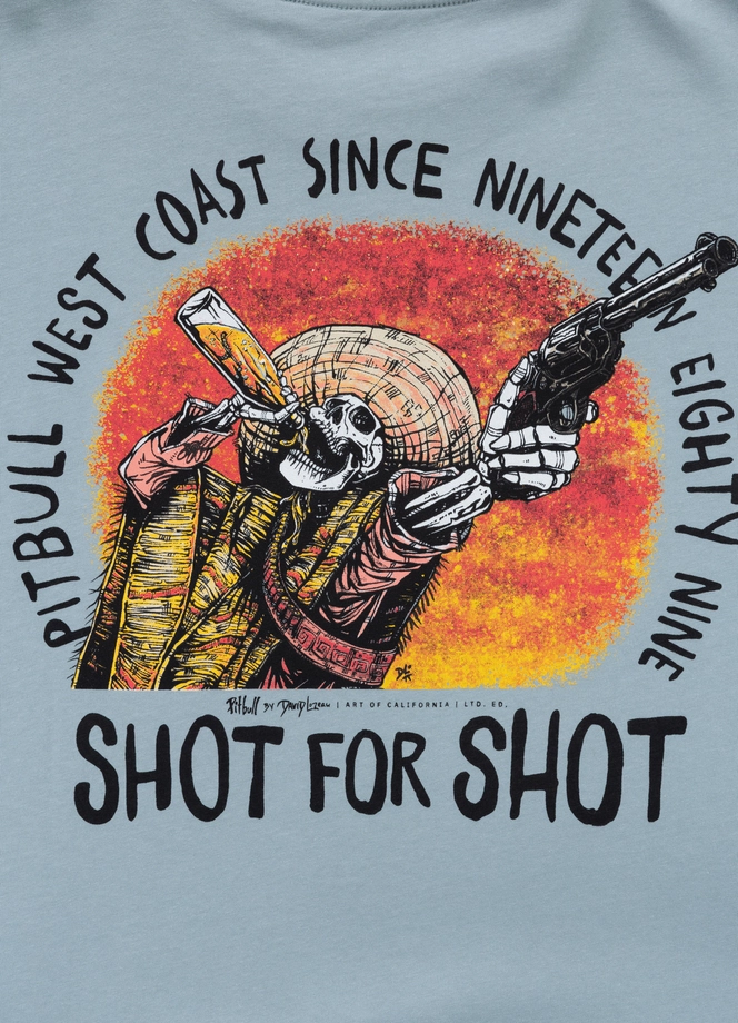 Koszulka męska T-Shirt oversize Pitbull Shot For Shot Loose Fit niebieska