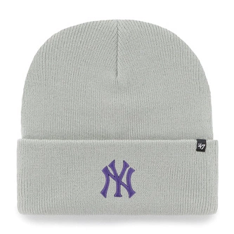 Czapka zimowa unisex 47 Brand MLB New York Yankees  jasno szara fioletowa