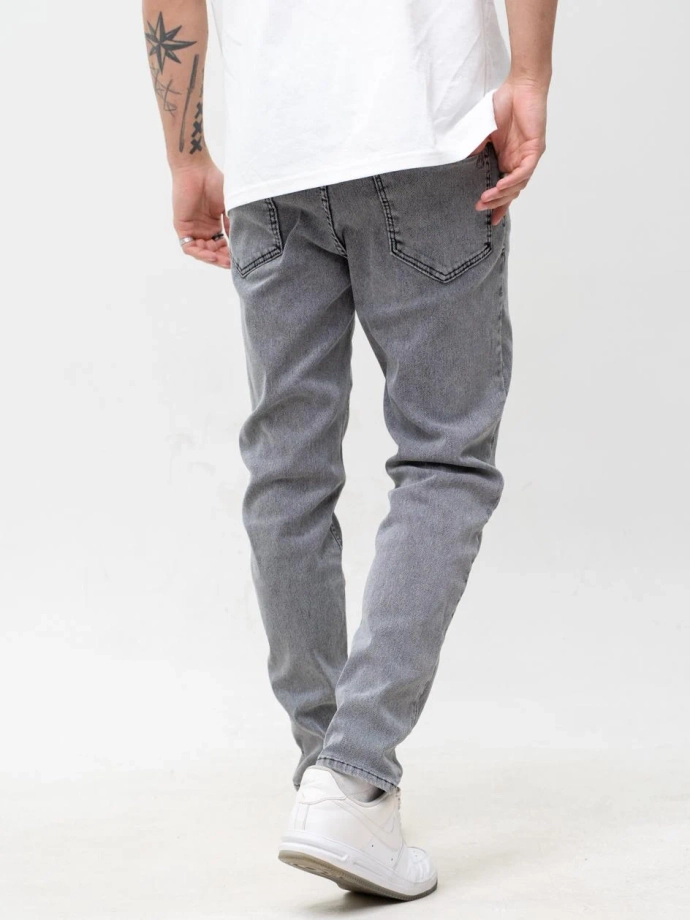 Spodnie męskie Jeans Jigga Wear Mini Haft Logo szare