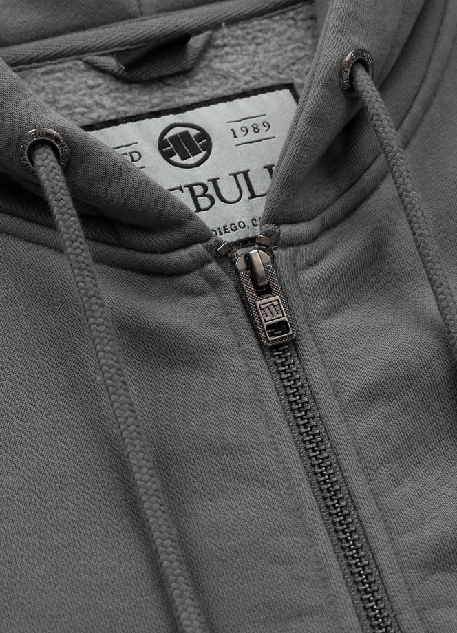 Bluza męska z kapturem Pitbull Pit Bull Lancaster 2 ZIP Washed szara