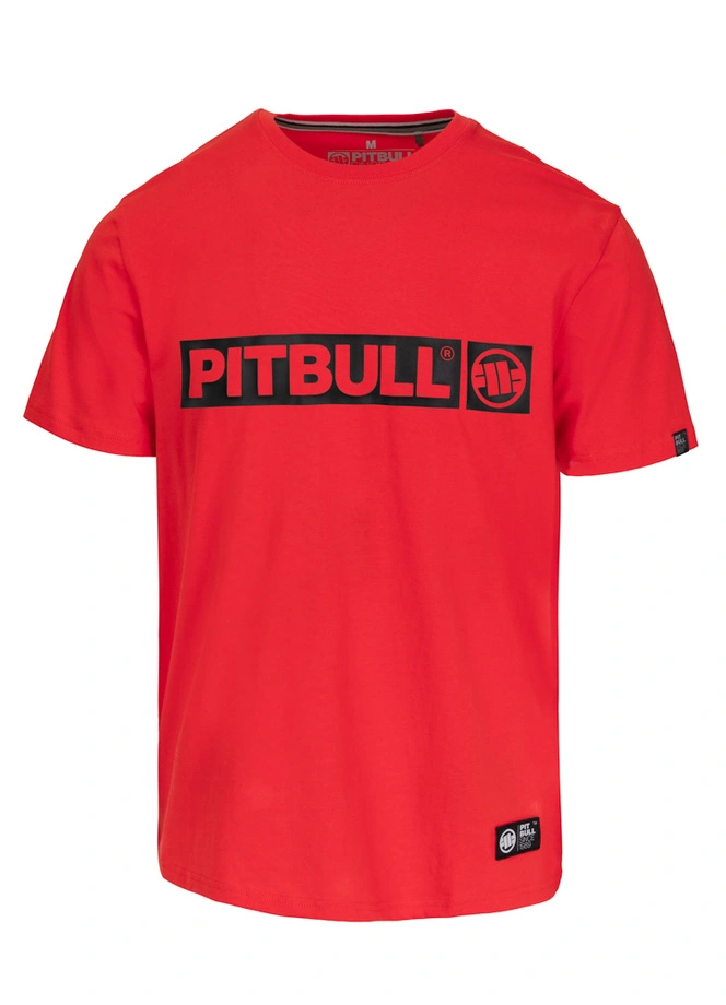 Koszulka męska T-Shirt Pitbull Hilltop fluo czerwona