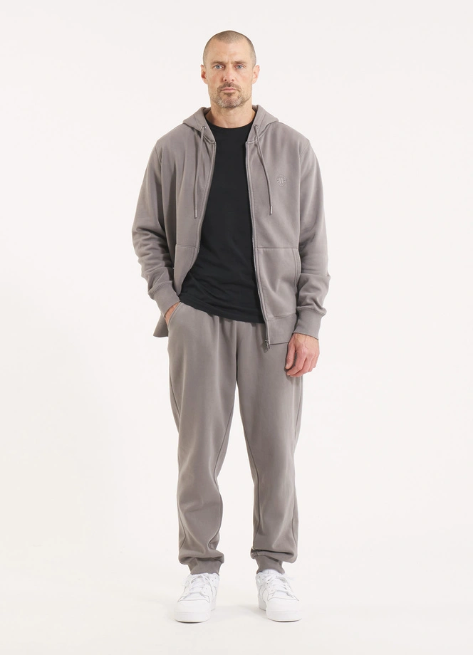 Bluza męska z kapturem Pitbull Pit Bull Lancaster 2 ZIP Washed szara