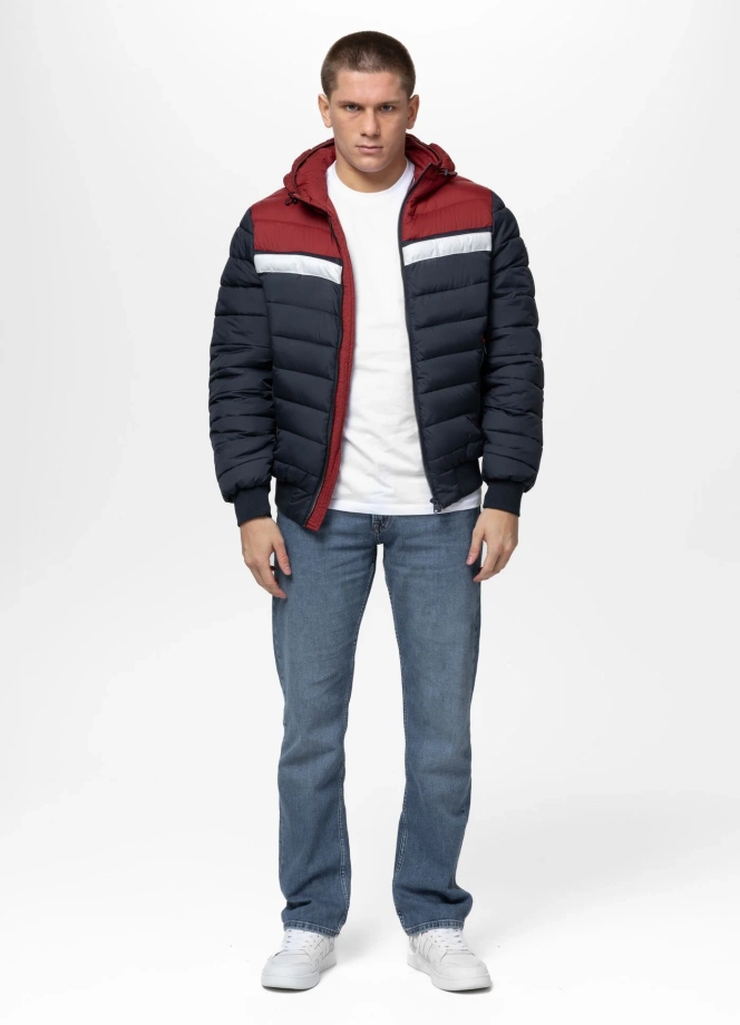 Kurtka zimowa męska Pit Bull Rubio granatowa/czerwona