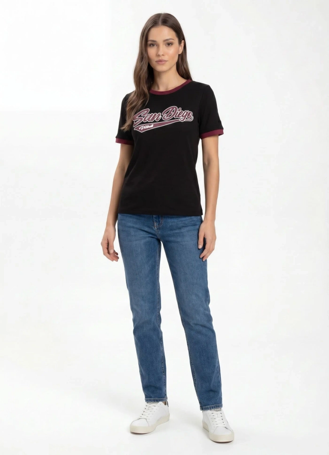 Koszulka t-shirt damska Pit Bull San Diego Angel czarna