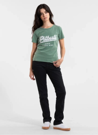 Koszulka damska T-shirt Pit Bull Angel Logo zielona