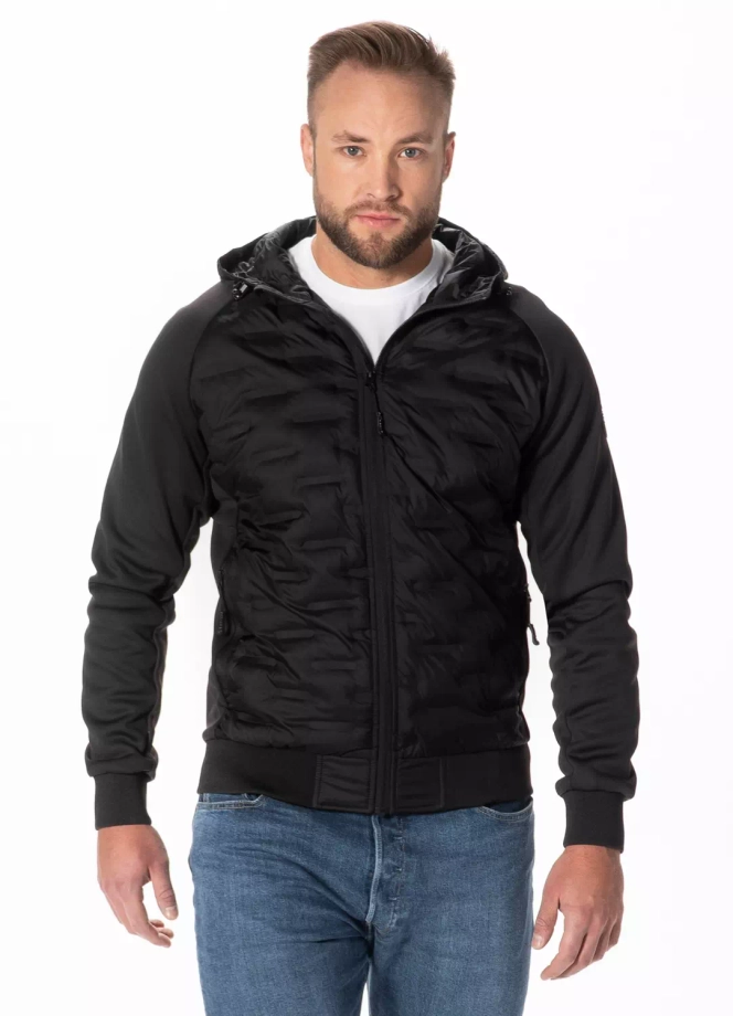 Kurtka męska przejściowa wiosenna Pit Bull Roxton Hooded czarna