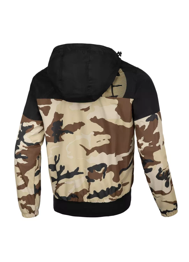 Kurtka męska wiosenna przejściowa Pit Bull Horizon Windbreaker wiatrówka piaskowa camo
