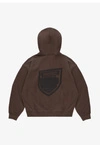 Bluza męska z kapturem oversize Prosto Splash Shield Mini brązowa
