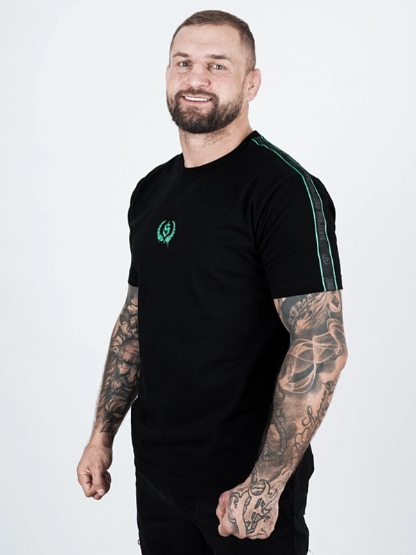 Koszulka męska t-shirt Środowisko Miejskie Laur mint lampas czarna