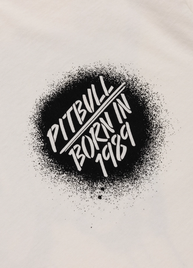 Koszulka męska T-Shirt oversize Pitbull Graffiti Loose Fit biała