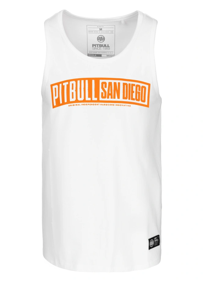 Koszulka męska tank top Pitbull Eighty Nine Dog biała