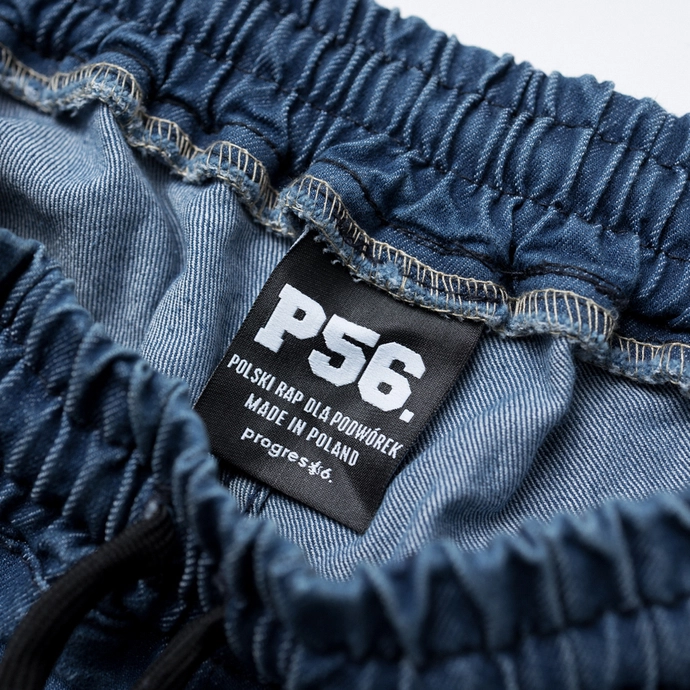 Spodnie męskie jogger jeans Dudek P56 Mini niebieskie