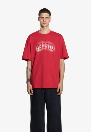 Koszulka męska t-shirt oversize Prosto Jung czerwona