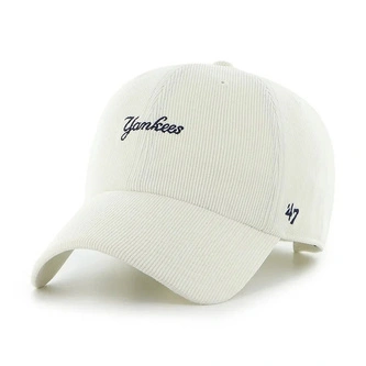 Czapka z daszkiem sztruksowa 47 Brand New York Yankees Mini Script Clean Up kremowa
