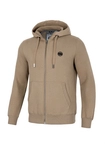 Bluza męska z kapturem Pitbull Pit Bull Small Logo 24 ZIP hooded beżowa