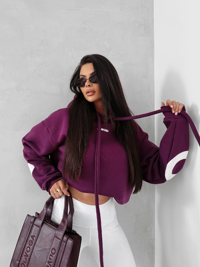 Bluza damska z kapturem Olavoga Vinta fioletowa
