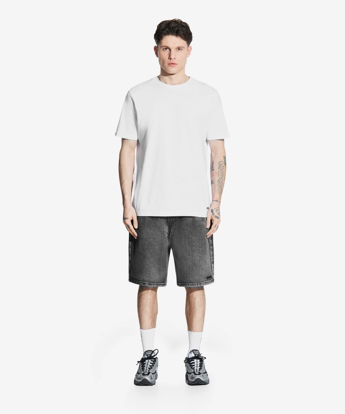 Spodenki męskie jeansowe Prosto Jang Regular jasno szare