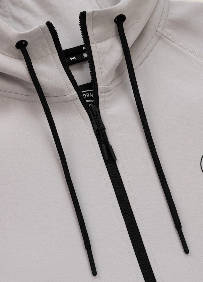 Bluza męska z kapturem Pitbull Pit Bull Dogwood ZIP złamana biel