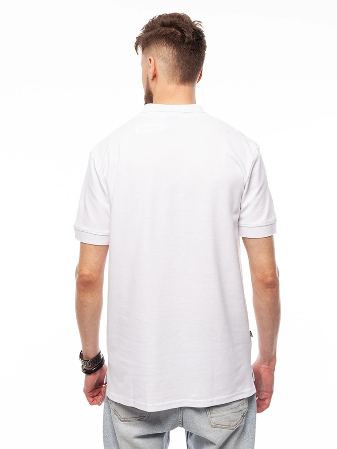 Koszulka męska Polo T-shirt Diil Laur biały/czerwony