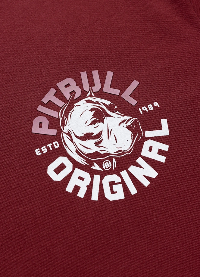 Koszulka męska T-Shirt Pit Bull Pitbull Dog SD bordowa