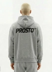 Bluza męska z kapturem half-zip Prosto Big Log Infinity szara