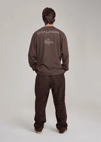 Longsleeve męski Coalition CLTN LG Back brązowy