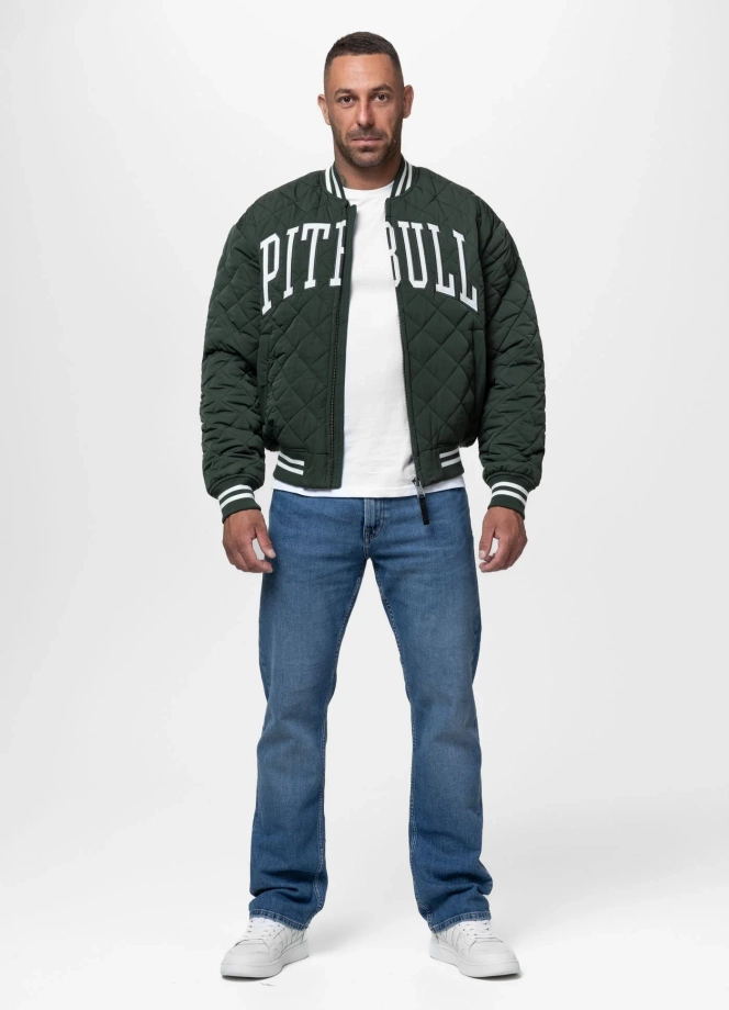 Kurtka męska przejściowa bejsbolówka Pit Bull Jupiter zielona