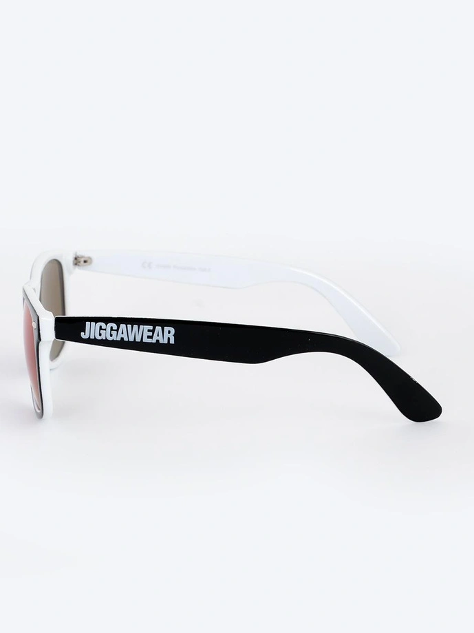 Okulary przeciwsłoneczne Jigga Wear Name Contrast Wayfarer czarno/biało/fioletowe