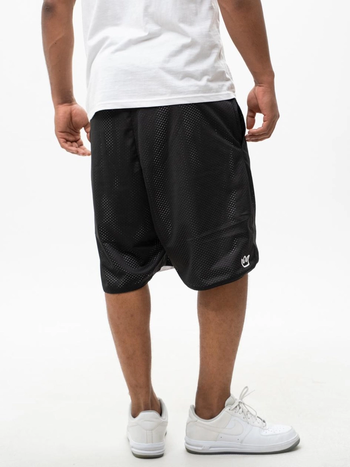 Spodenki szorty męskie dwustronne Jigga Wear Small Outline czarne/białe