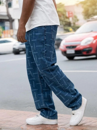 Spodnie męskie Jeans Baggy Jigga Wear Mini Laser niebieskie