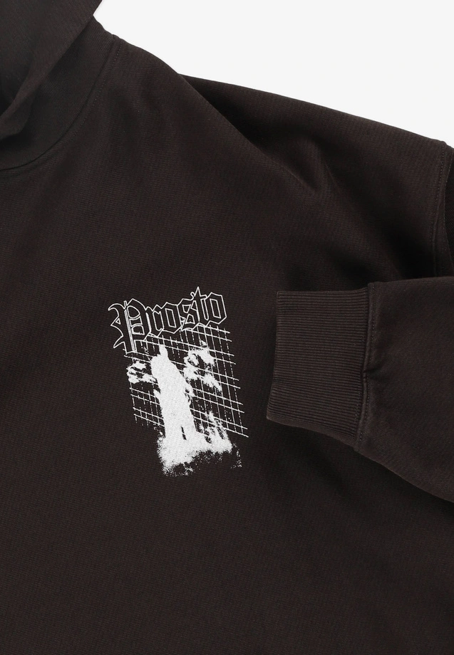 Bluza męska z kapturem oversize Prosto Shadow sprany czarny