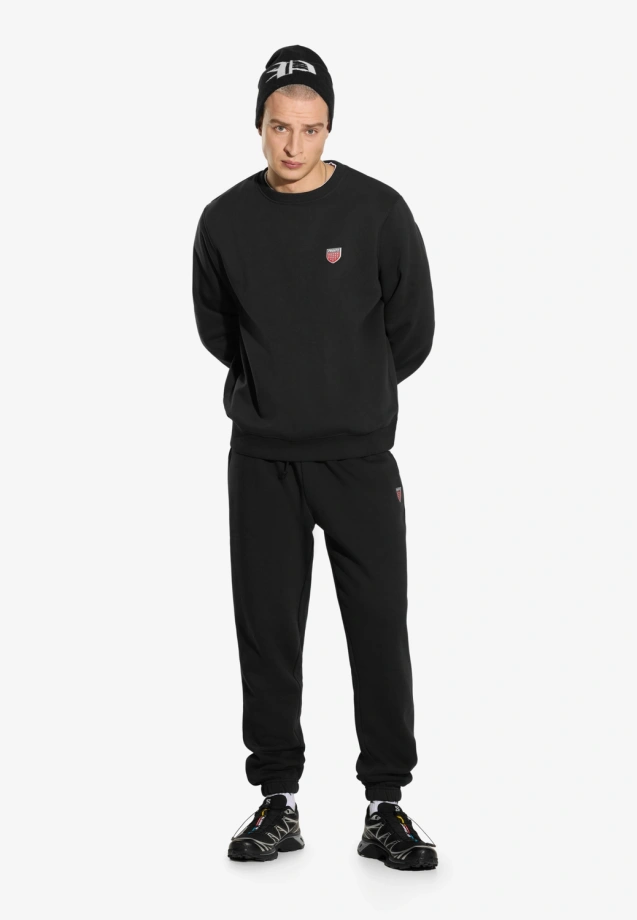Komplet męski dresowy Prosto Shield crewneck czarny