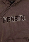Bluza męska z kapturem oversize Prosto Checked brązowa