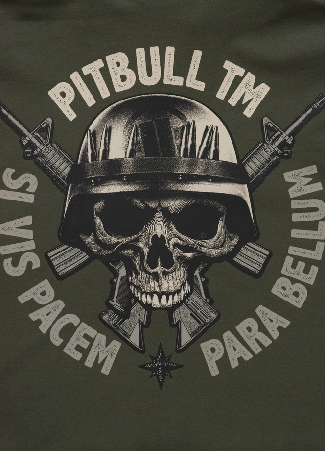 Bluza męska bez kaptura Pitbull Pit Bull Para Bellum zielona