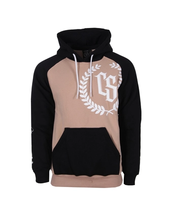 Bluza męska z kapturem Ciemna Strefa CS Laur Reglan beżowo/czarna