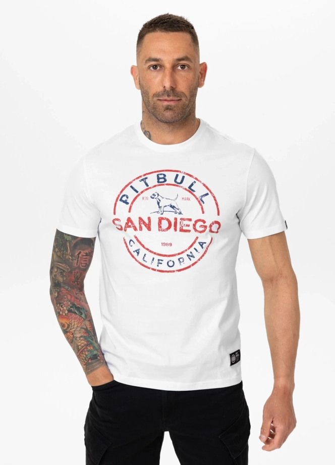 Koszulka t-shirt Pit Bull San Diego Ins. biała