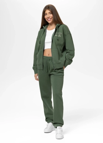 Komplet dresowy damski z kapturem Pitbull Washed Lovia Sweetie zielony