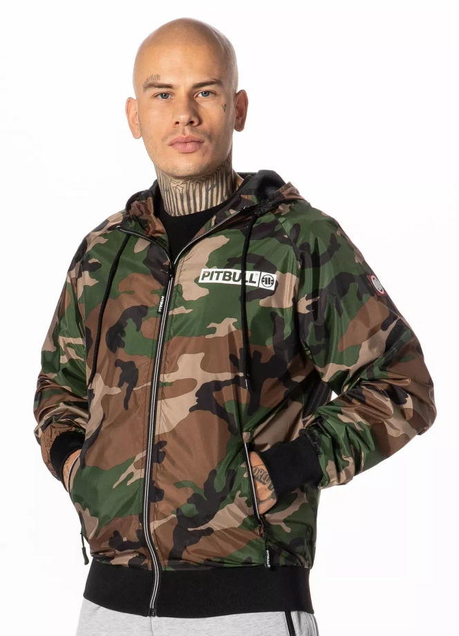Kurtka męska wiosenna przejściowa Pit Bull Athletic Hilltop Nylon Jacket wiatrówka zielone camo