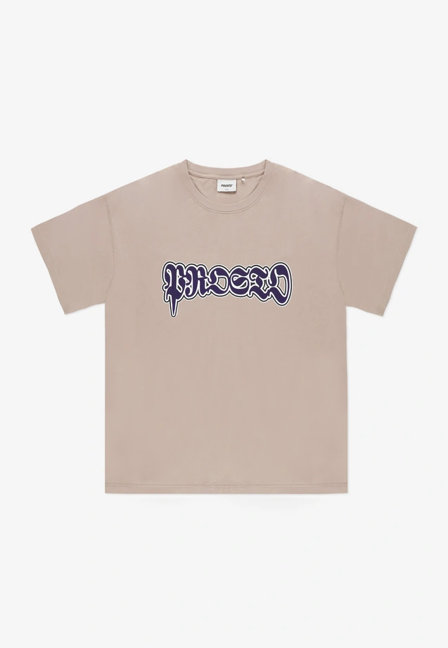 Koszulka męska t-shirt oversize Prosto Graffiti beżowa