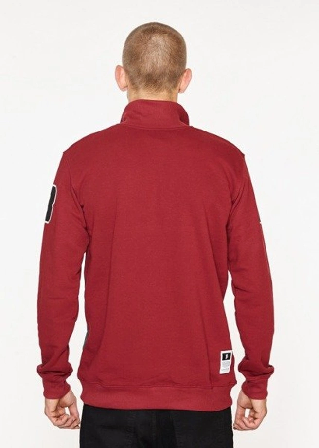 Bluza bez kaptura BOR B 13 stójka burgundy/green