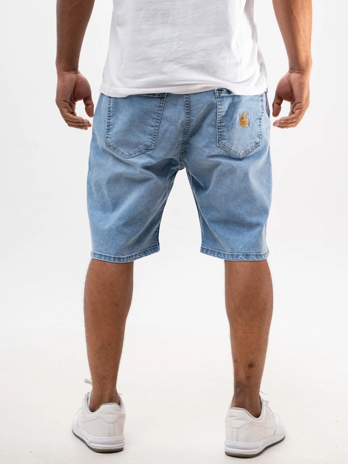 Spodenki szorty męskie jeans Baggy Jigga Wear Crown Gold jasno niebieskie