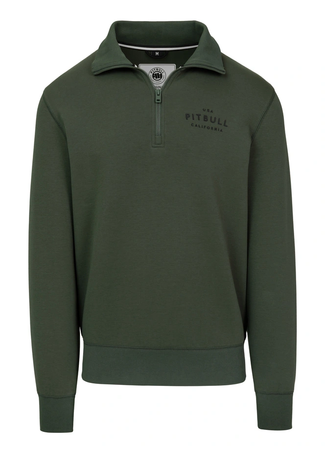 Bluza męska half-zip Pit Bull Sampson 25 ciemno zielona