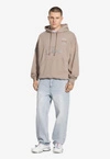 Bluza męska z kapturem oversize Prosto Football Fan beżowa