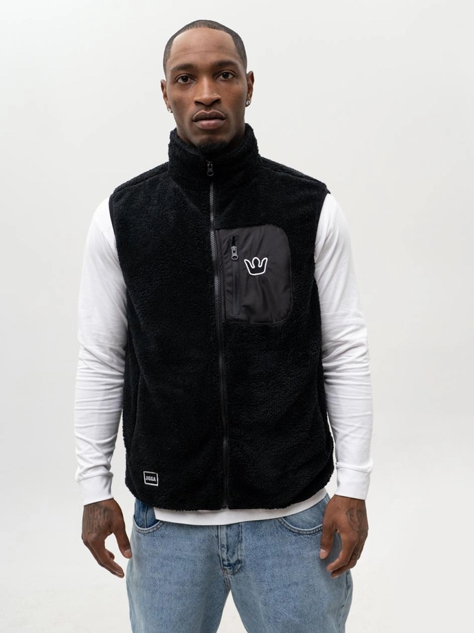 Bezrękawnik męski Kamizelka Jigga Wear Sherpa czarny