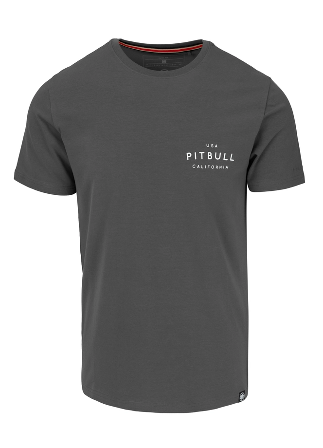 Koszulka męska T-Shirt Pit Bull Pitbull USA CAL Slim Fit grafitowa