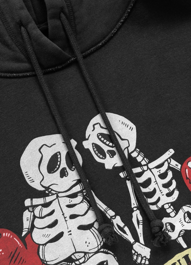 Bluza damska z kapturem Pitbull Washed Lovia Thick&Thin ciemno grafitowa