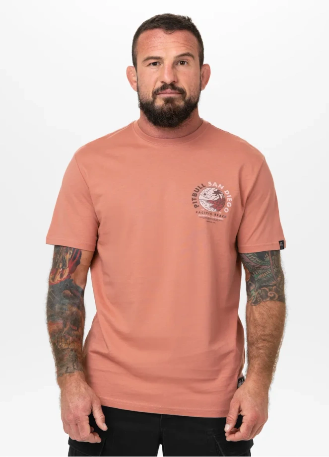 Koszulka męska T-Shirt Pit Bull Pitbull Planet Surf łososiowa