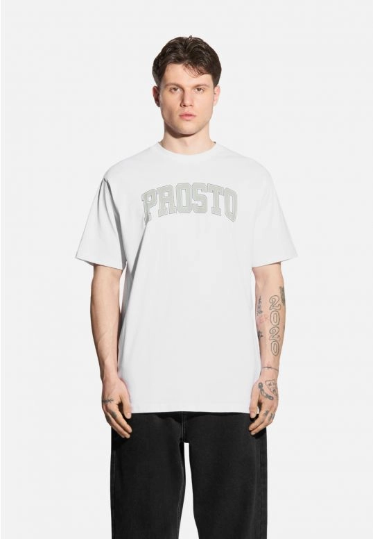 Koszulka męska t-shirt Prosto College biała
